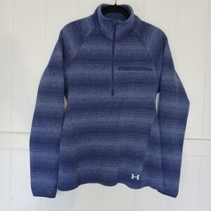 Under Armour Pullover 1/4 Zip Fleece Jacket Storm ColdGear Women's Small Blue